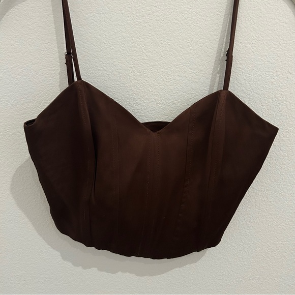 Zara Dark Brown Corset Tank Top - Picture 5 of 7